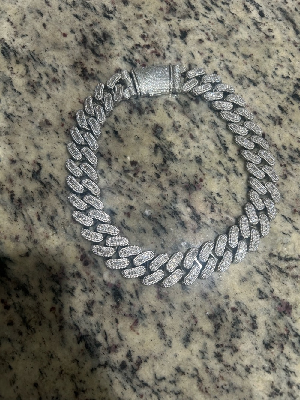 29mm VVS1 Moissanite Cuban Link Chain Silver 22 Inches Long